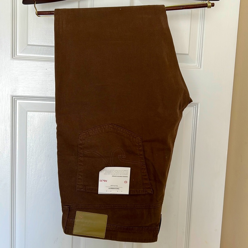 AG. The Everett style. Slim straight. Suede stretch suede. 38w x 32l.